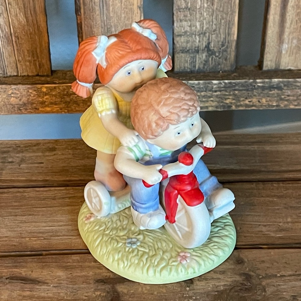 Vintage Cabbage Patch - 1985 - Porcelain - Xavier Roberts - Riding Tricycle